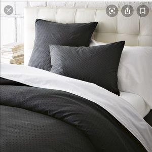 West Elm Swiss Dot Slate Queen Duvet Cover